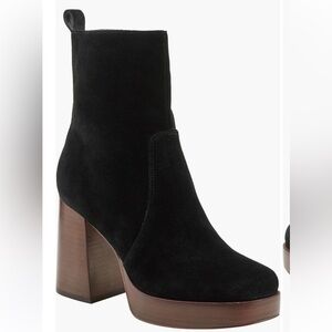 NWOT Marc Fisher Black Suede Abitha Ankle Heel Boot Size 9